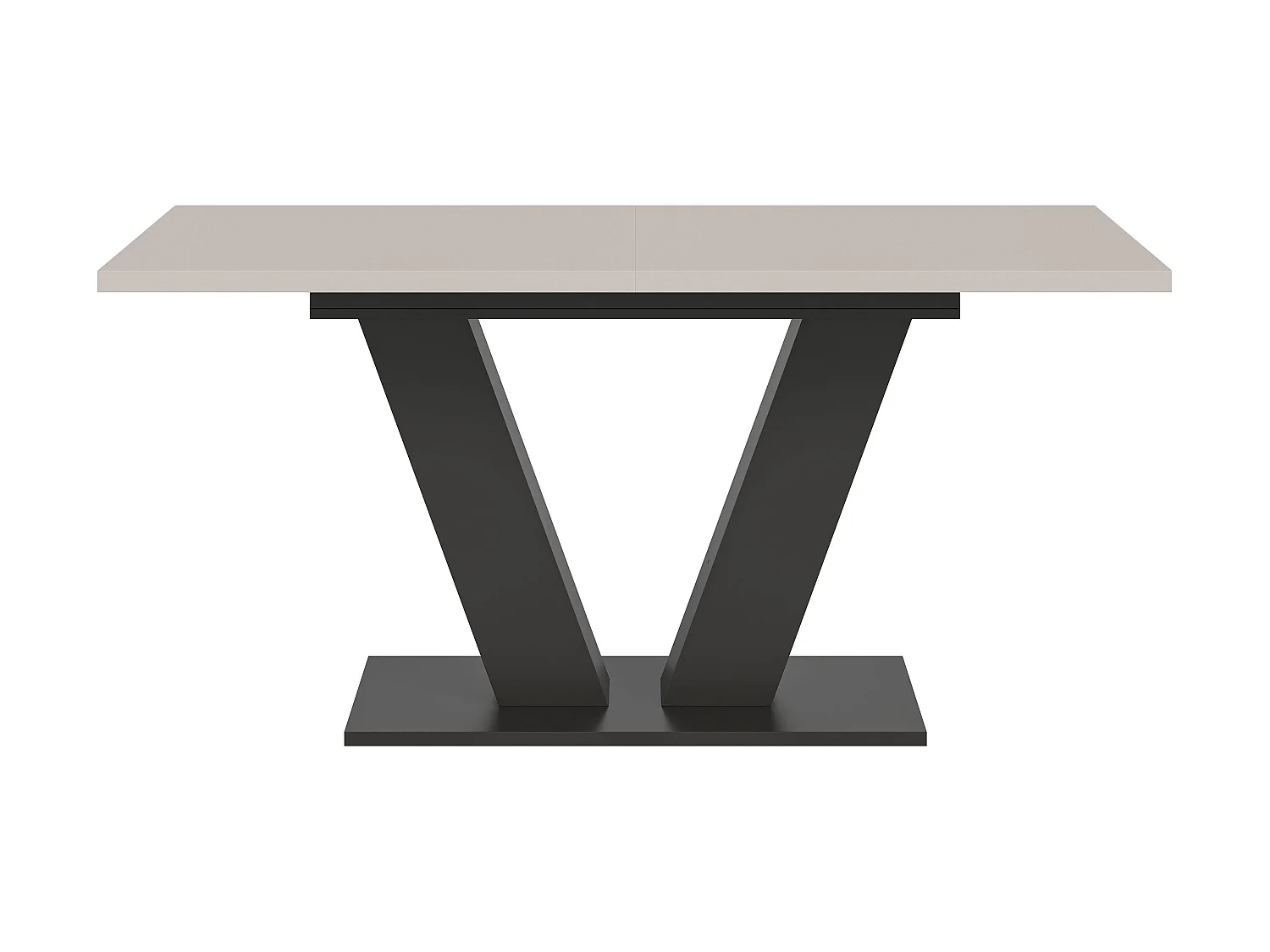 Table de salle à manger MOTION  (lxhxp : env. 150x76x90 cm) avec plateau cachemire /pied en V gris