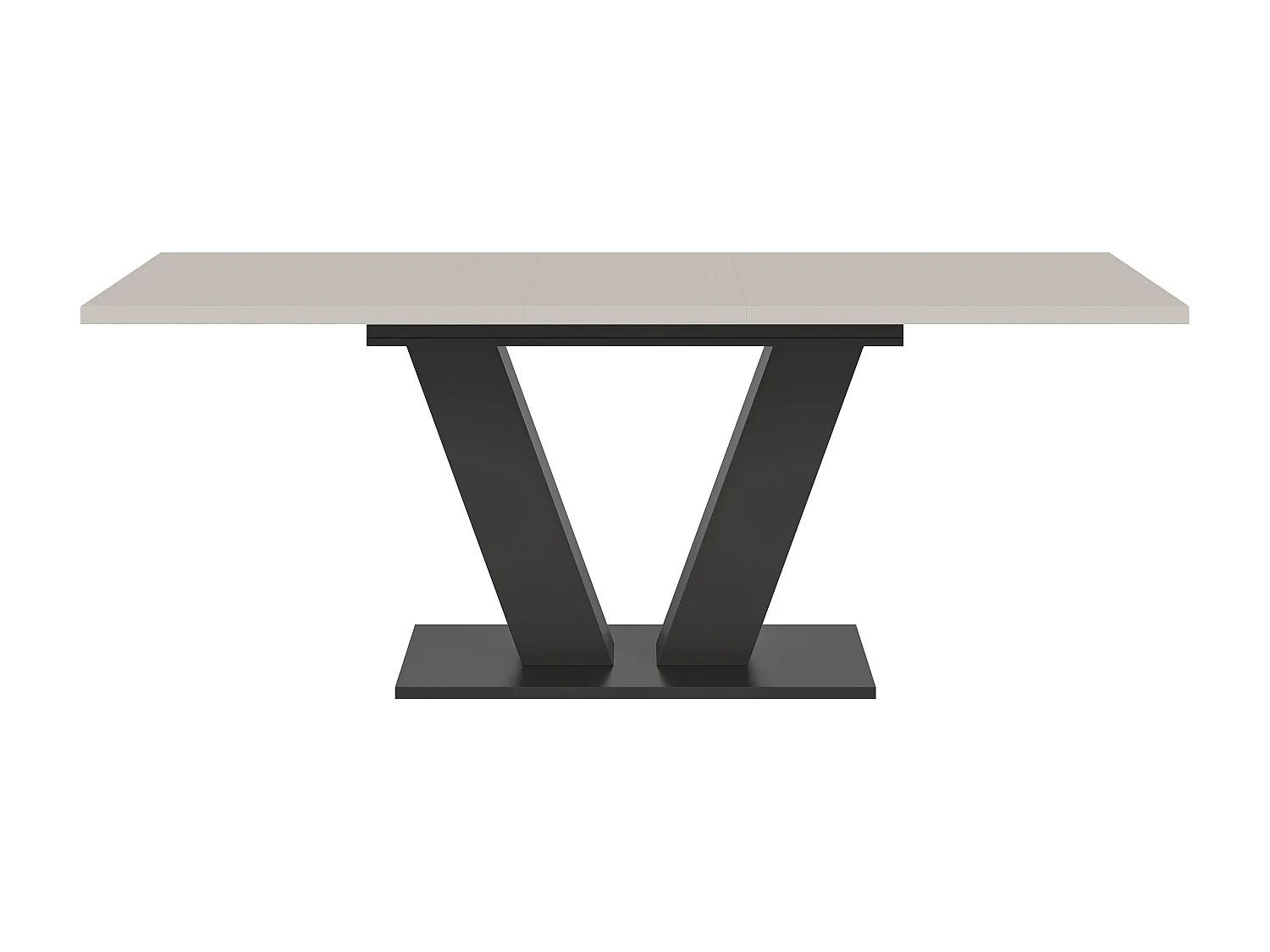 Table de salle à manger MOTION  (lxhxp : env. 150x76x90 cm) avec plateau cachemire /pied en V gris