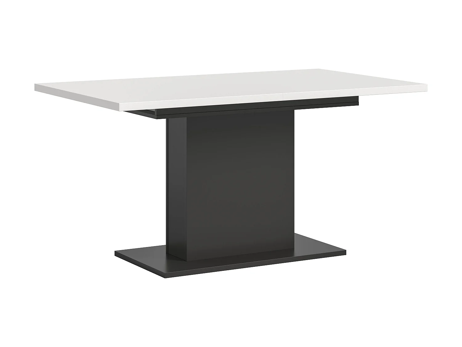 Table de salle à manger MOTION (lxhxp : env. 150x76x90 cm) avec plateau blanc/pied central  gris