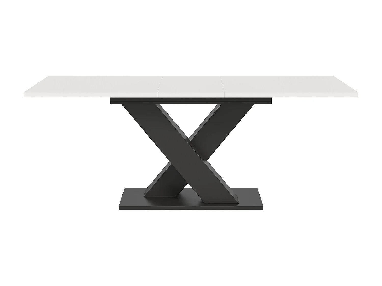 Table de salle à manger MOTION (lxhxp : env. 150x76x90 cm) avec plateau blanc/pied en X  gris