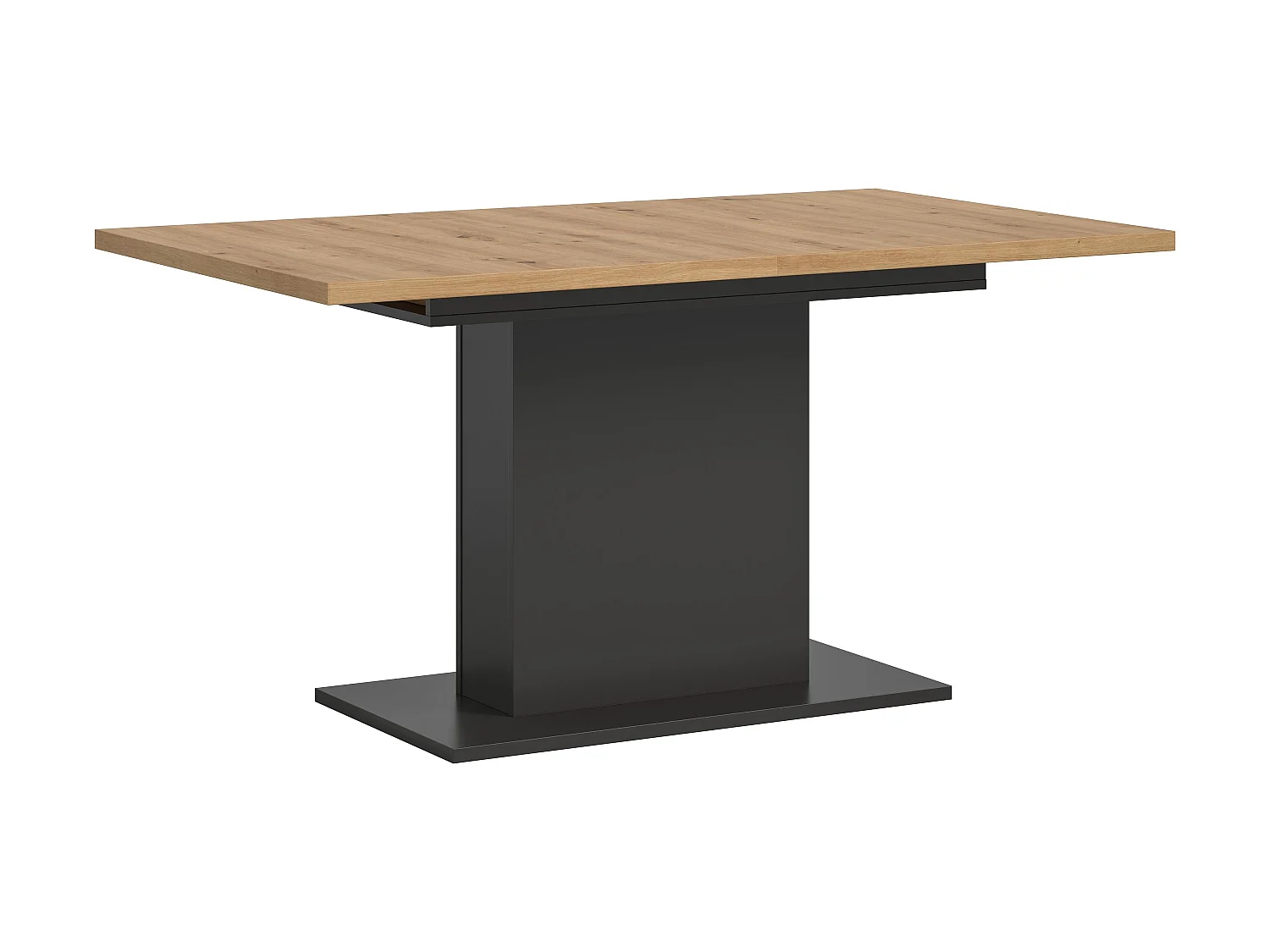 Table de salle à manger MOTION (lxhxp : env. 150x76x90 cm) avec plateau aspect chêne / pied central gris