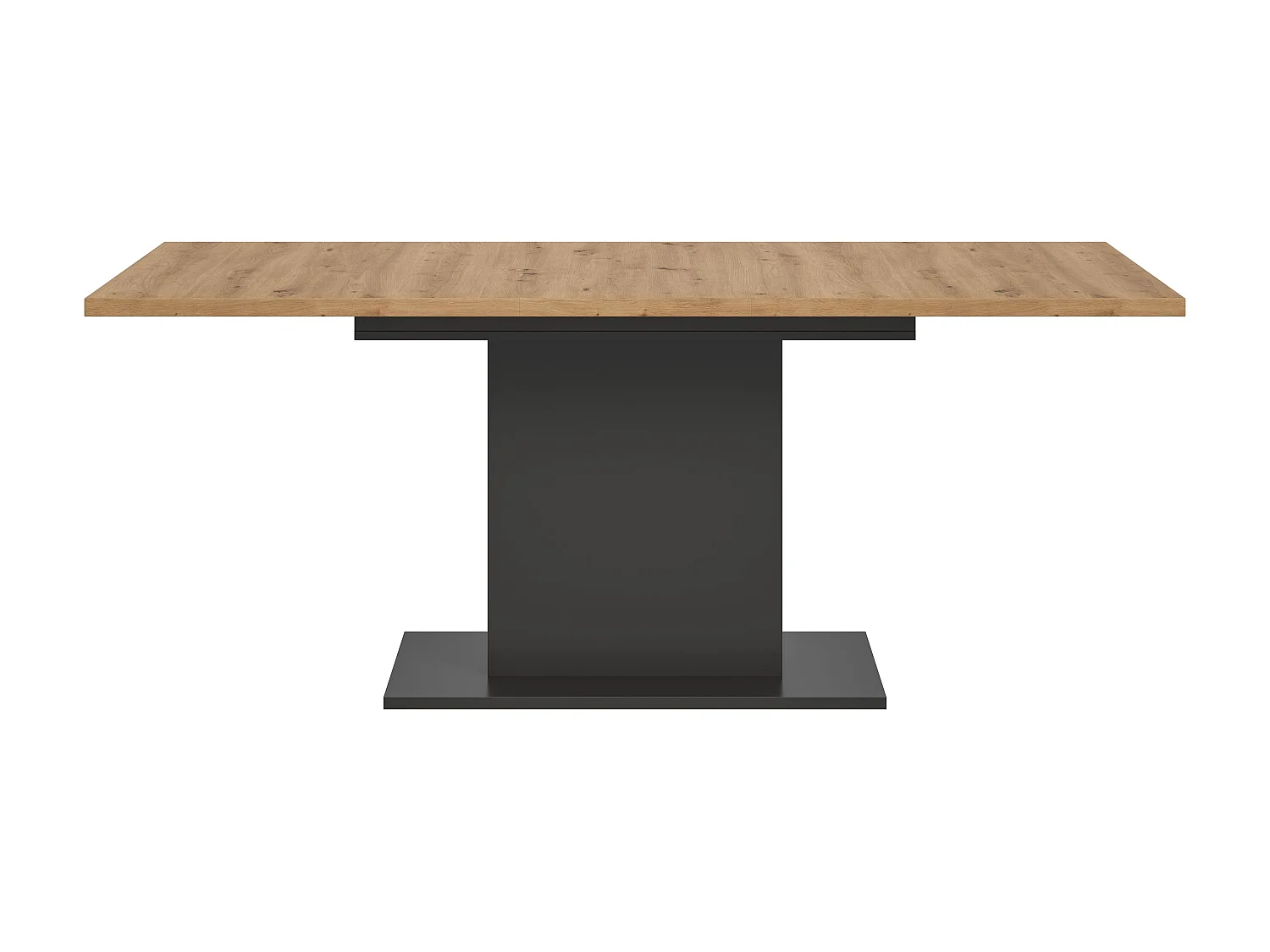 Table de salle à manger MOTION (lxhxp : env. 150x76x90 cm) avec plateau aspect chêne / pied central gris