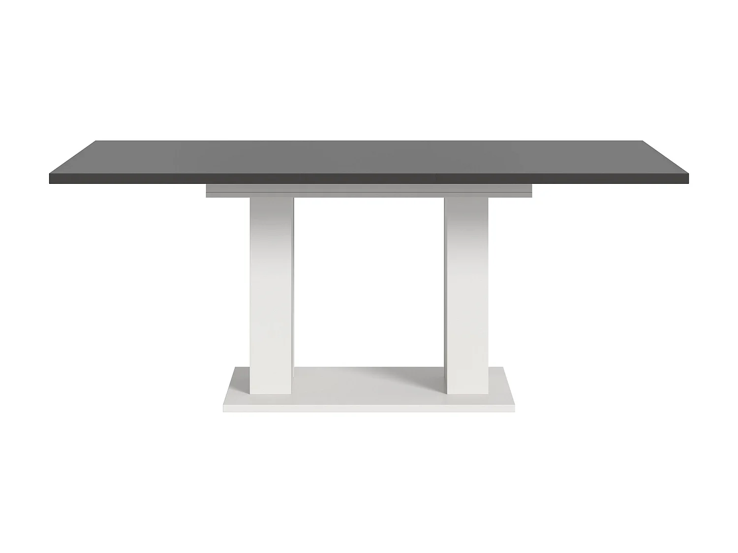Table de salle à manger MOTION (lxhxp : env. 150x76x90 cm)  avec plateau  gris/ pied en U blanc