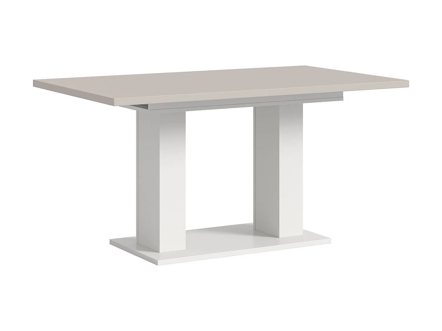 Table de salle à manger MOTION   (lxhxp : env. 150x76x90 cm) avec plateau en cachemire / pied en U blanc