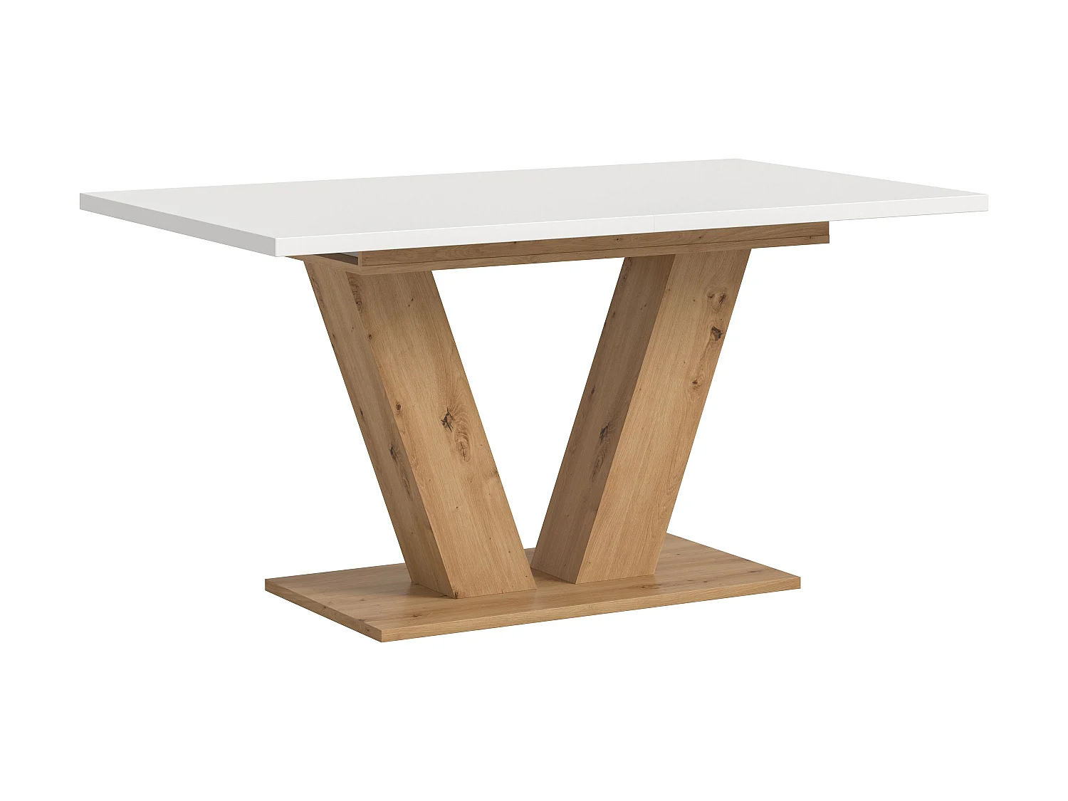 Table de salle à manger MOTION (LxHxP : env. 150x76x90 cm) Chêne Artisan et blanc