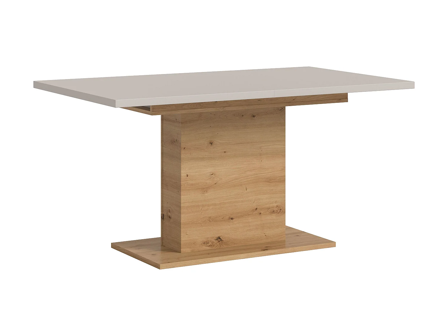Table de salle à manger MOTION (lxhxp : env. 150x76x90 cm) avec plateau cachemire / pied central chêne artisan