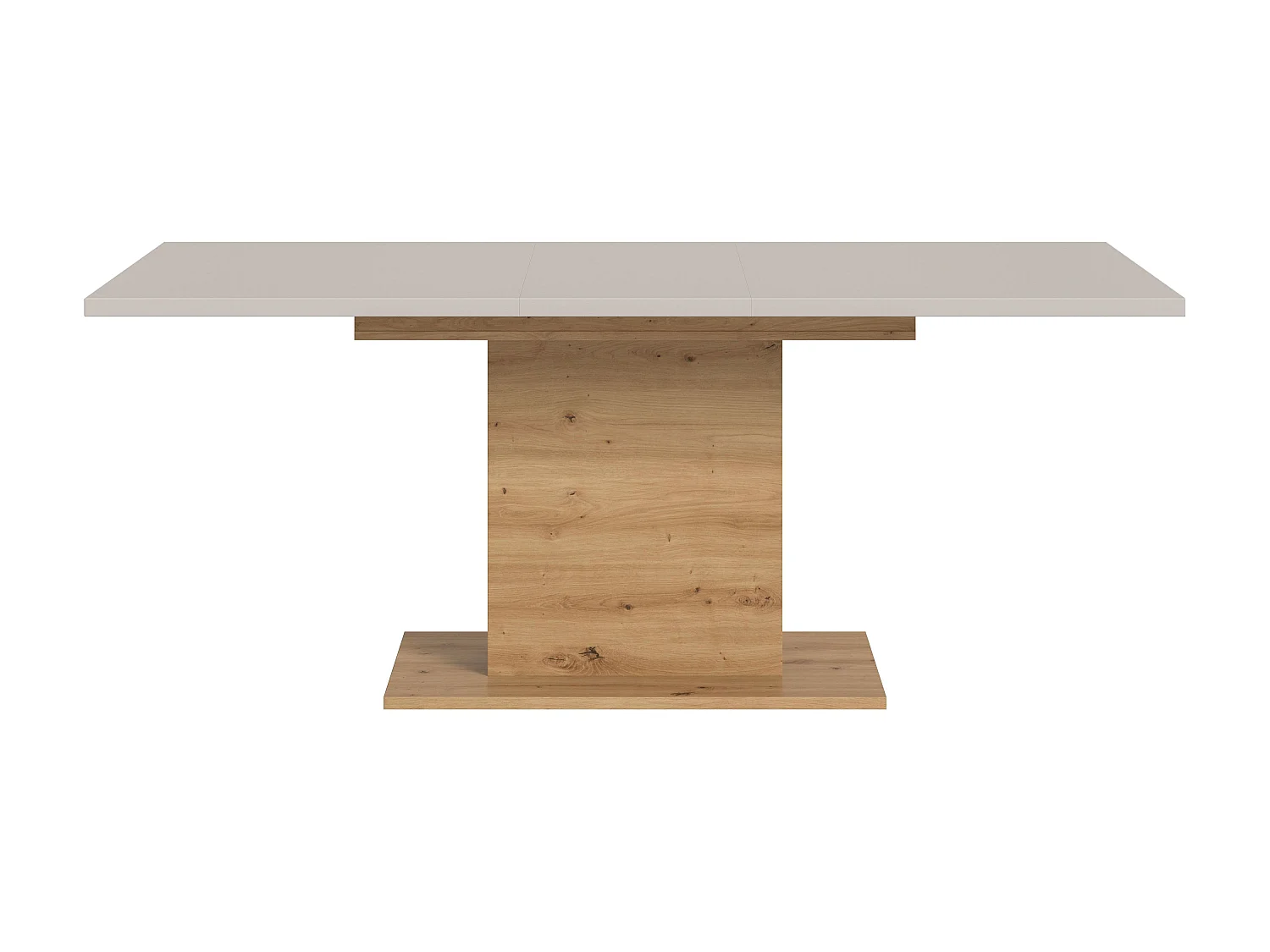 Table de salle à manger MOTION (lxhxp : env. 150x76x90 cm) avec plateau cachemire / pied central chêne artisan