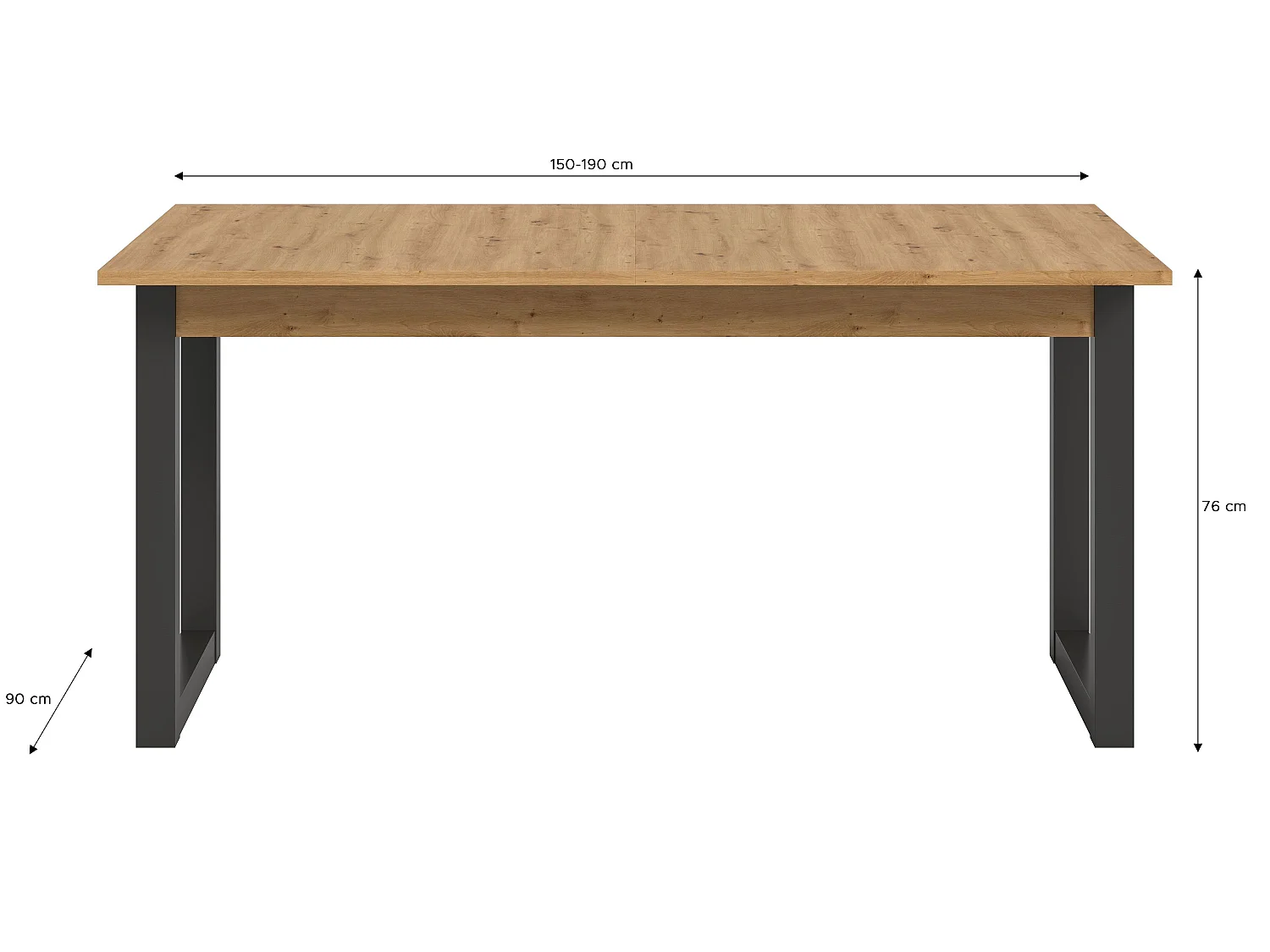 Table de salle à manger SEATTLE  (lxhxp : env. 150x76x90 cm) , coloris  chêne artisan