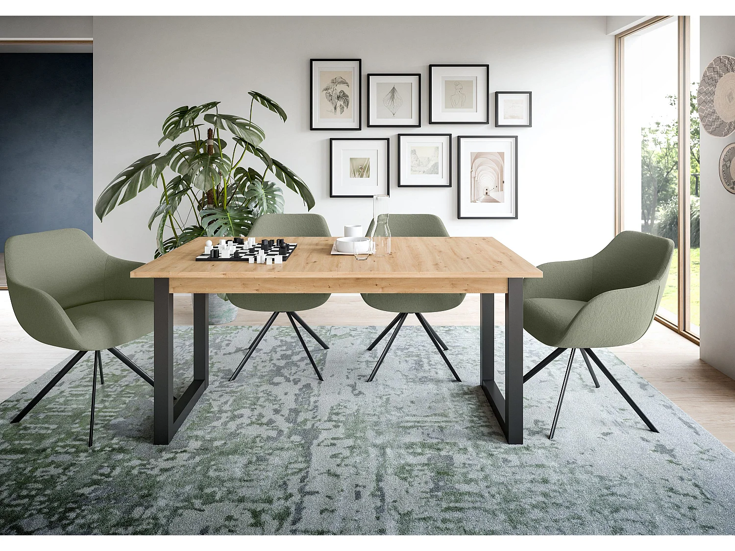 Table de salle à manger SEATTLE  (lxhxp : env. 150x76x90 cm) , coloris  chêne artisan