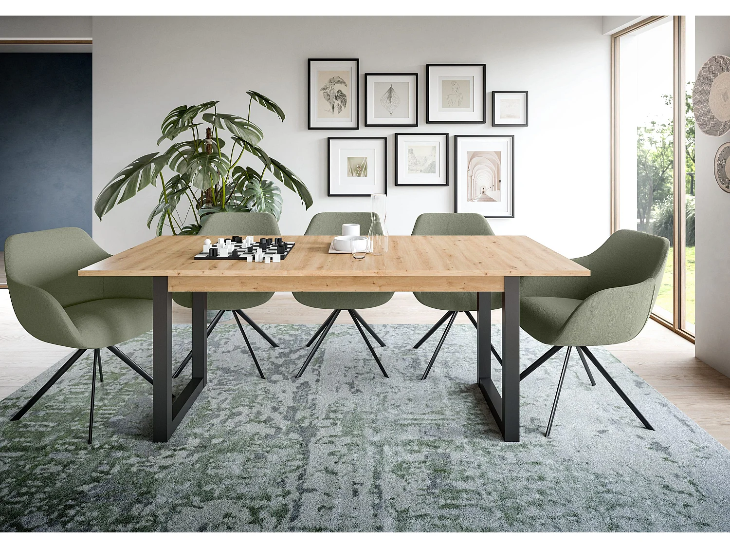 Table de salle à manger SEATTLE  (lxhxp : env. 150x76x90 cm) , coloris  chêne artisan