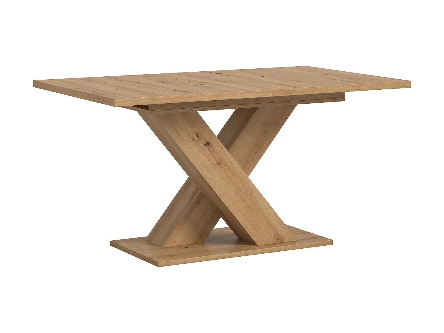 Table de salle à manger MOTION  (lxhxp : env. 150x76x90 cm)avec plateau/pied en X  chêne artisan