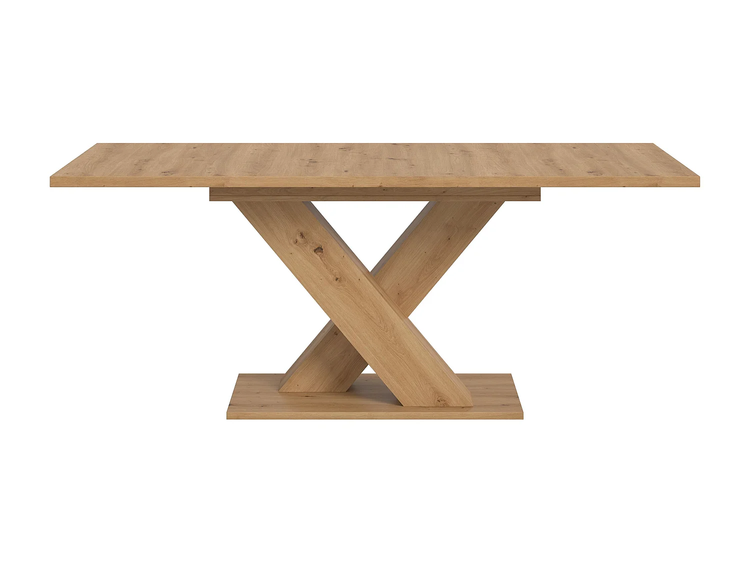 Table de salle à manger MOTION  (lxhxp : env. 150x76x90 cm)avec plateau/pied en X  chêne artisan