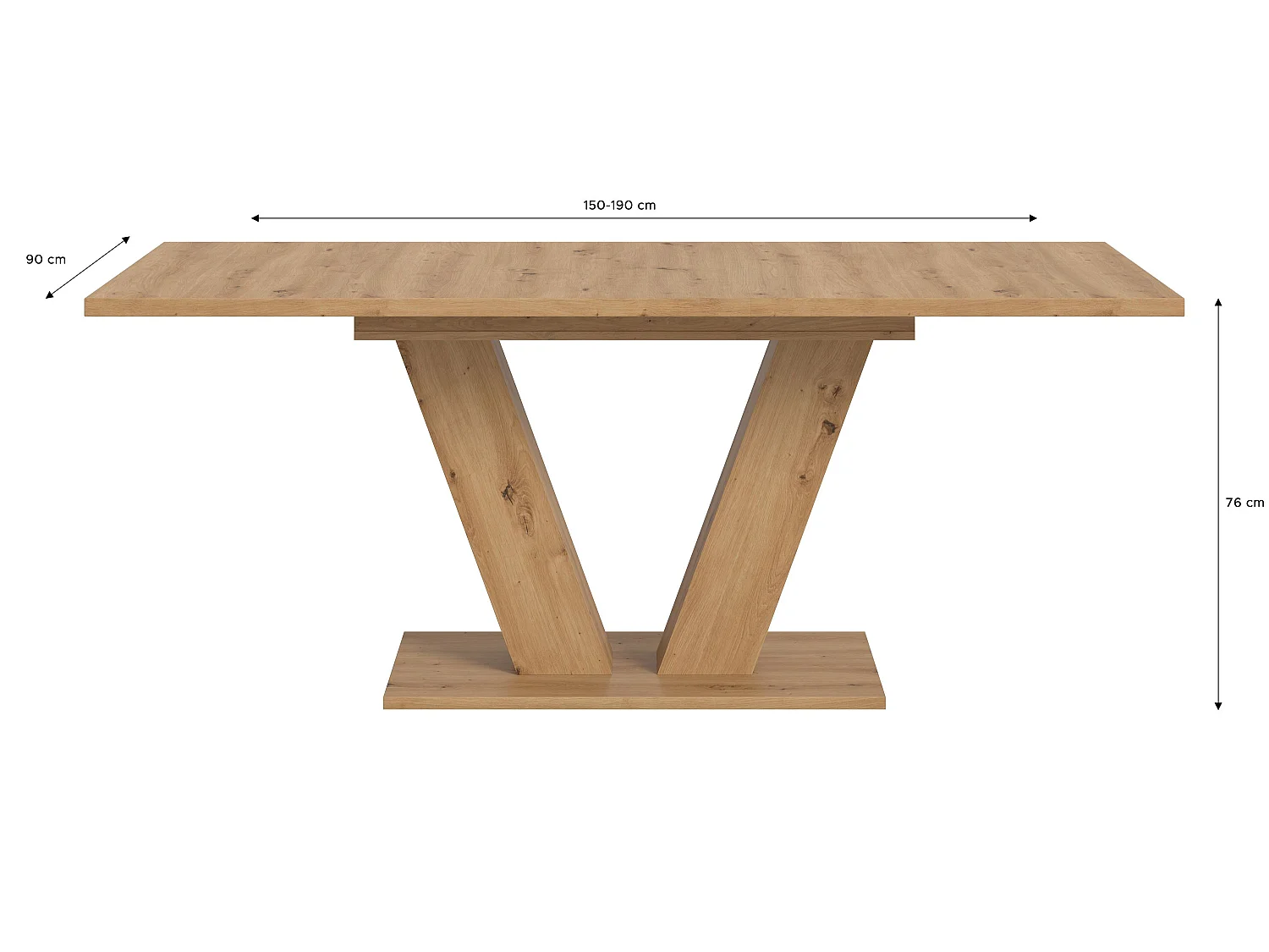 Table de salle à manger MOTION (LxHxP : env. 150x76x90 cm) chêne artisanal