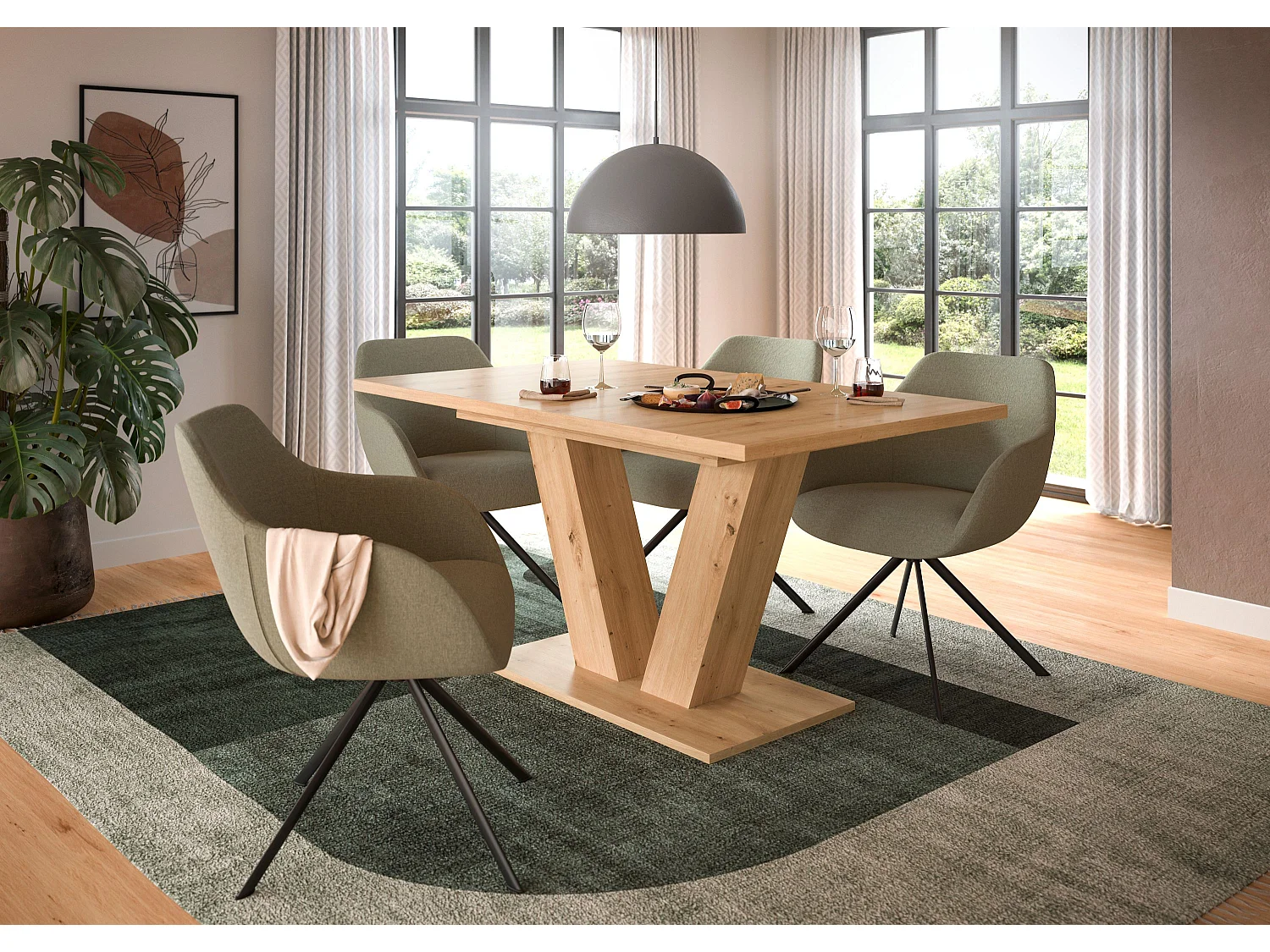 Table de salle à manger MOTION (LxHxP : env. 150x76x90 cm) chêne artisanal