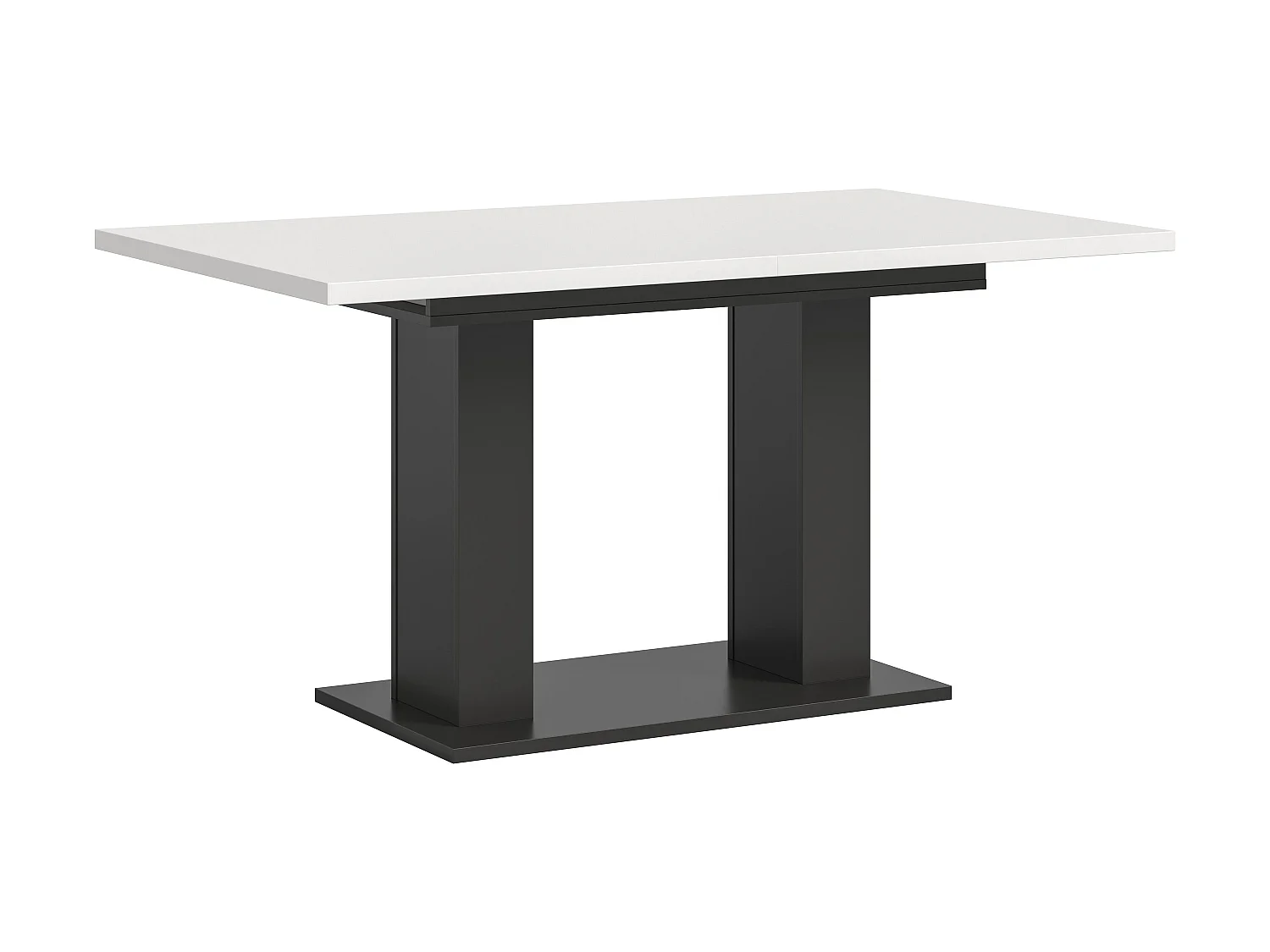 Table de salle à manger MOTION (lxhxp : env. 150x76x90 cm) avec plateau balnc /pied en U  gris