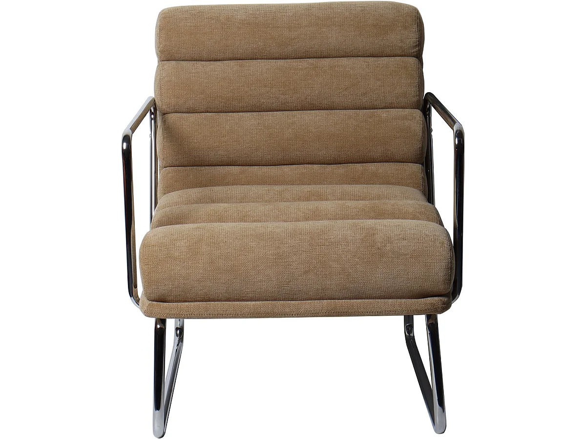 Fauteuil en tissu chenille miel - Vania