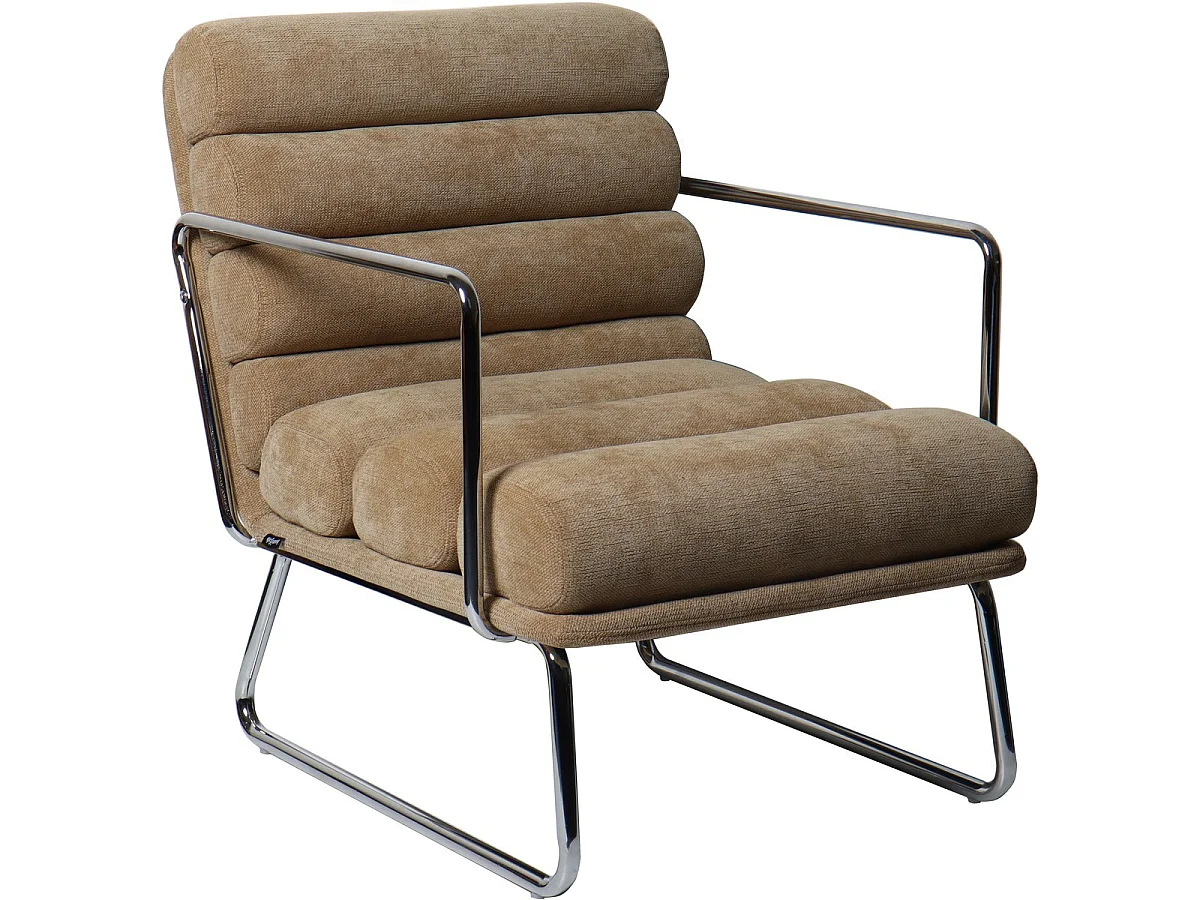Fauteuil en tissu chenille miel - Vania