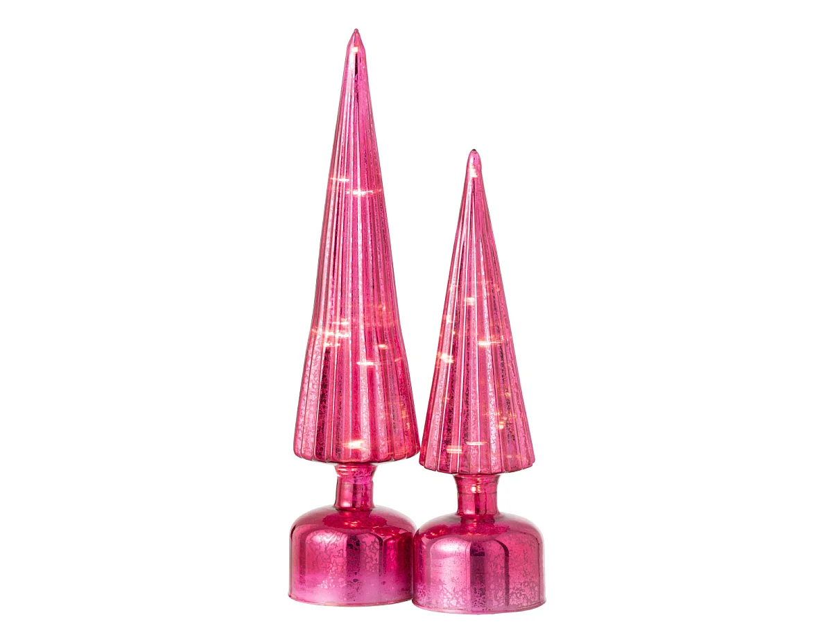 Sapin Tournant à LED "Félicie" 39cm Rose