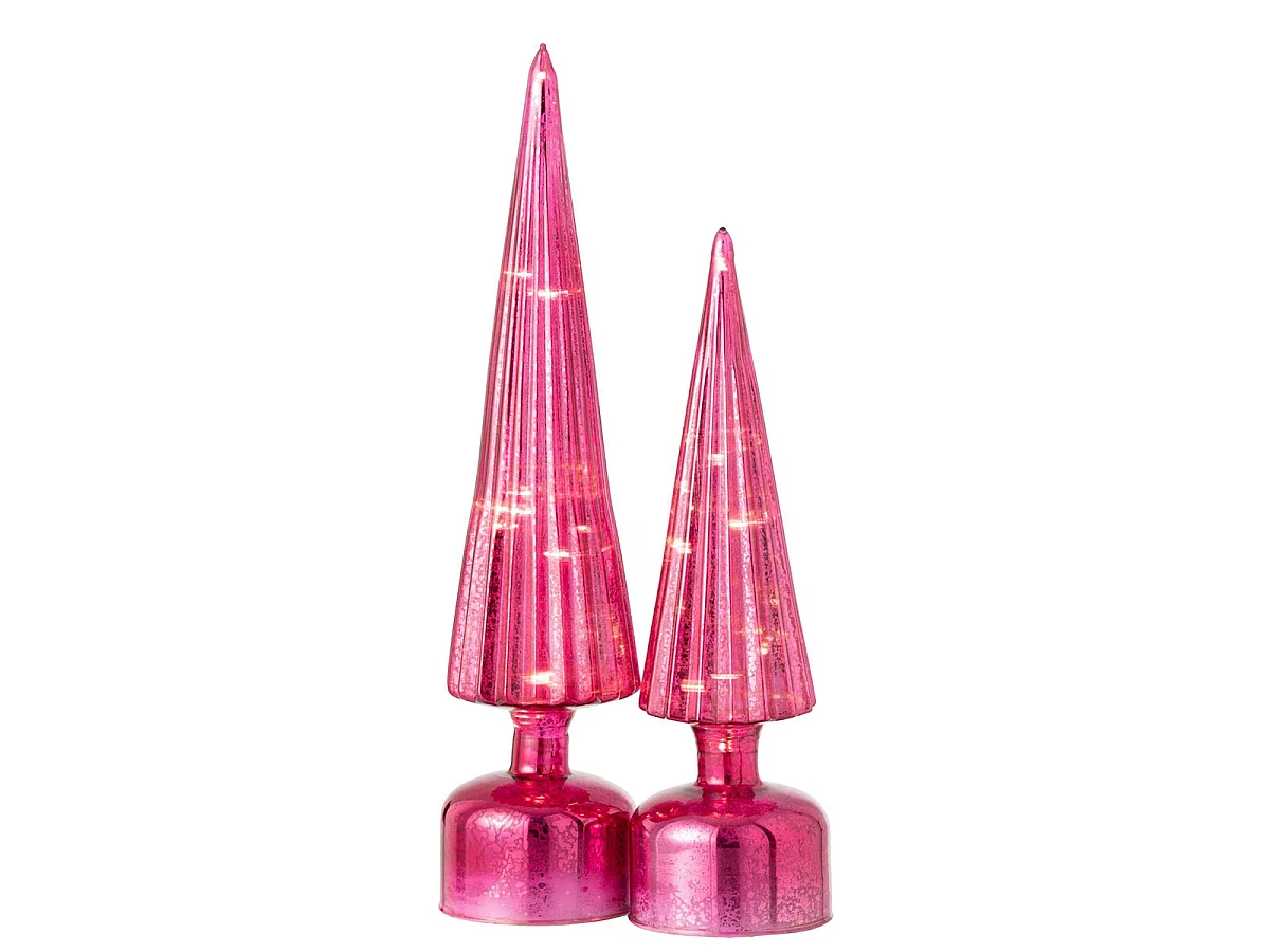 Sapin Tournant à LED "Félicie" 31cm Rose