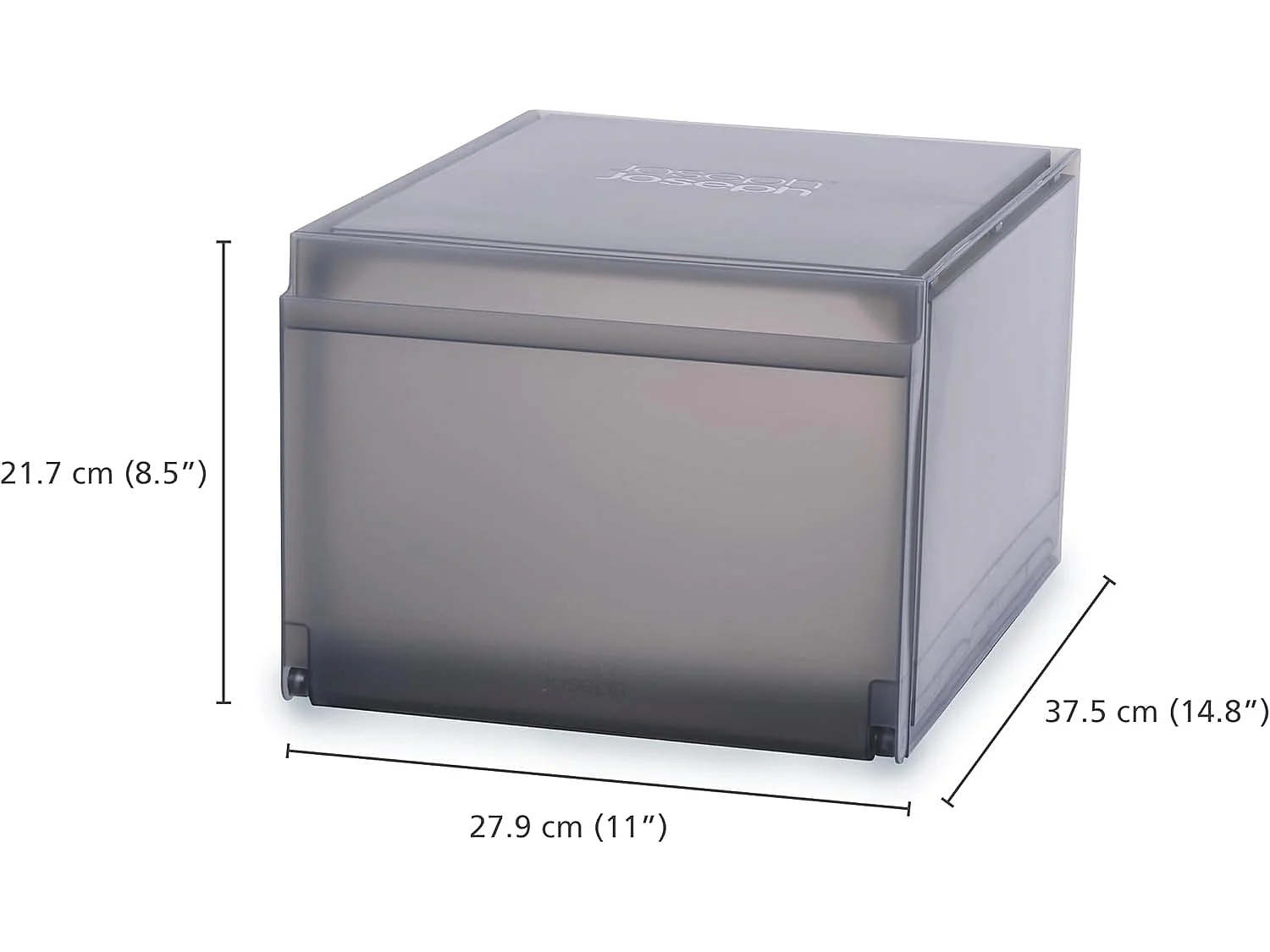 ShoeCase Premium Organizer Joseph Joseph, 2-teilig, stapelbar, widerstandsfähig, durchsichtiges Fenster, graue Farbe, leicht zu reinigen, ideal für Schuhe.