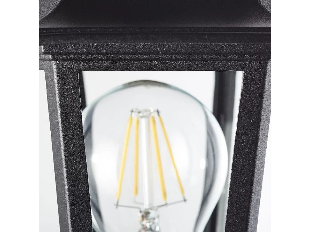 BRILLIANT Carleen Applique extérieure en métal et verre noire, culot E27 jusqu'à 60W