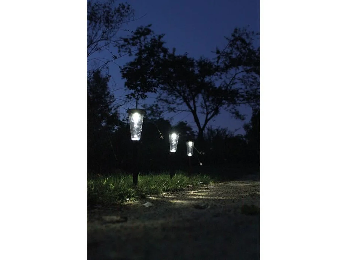 Lot de 3 balises solaires Canopo 20 lumens - Beige - IP44