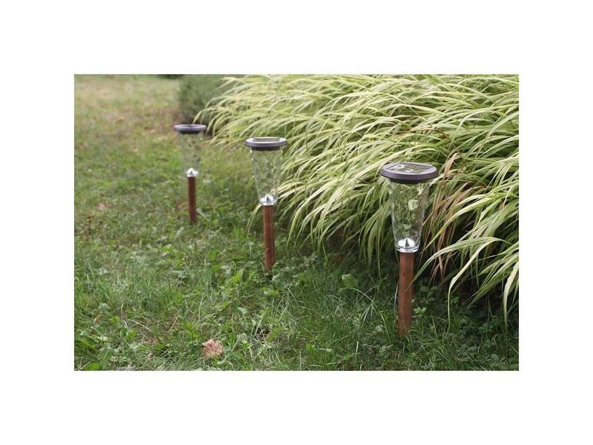 Lot de 3 balises solaires Canopo 20 lumens - Beige - IP44