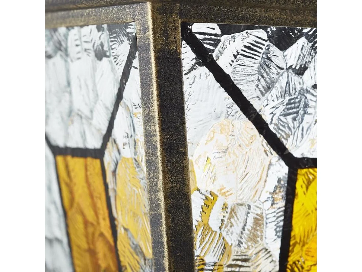 Applique extérieure BRILLIANT JANEL en métal et verre noir-doré, E27 max 60W