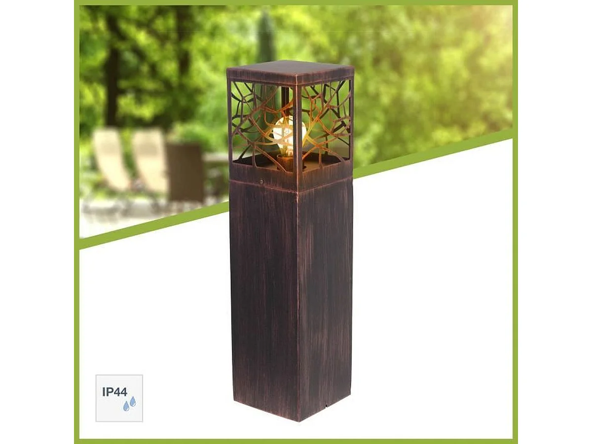 Borne extérieure WHITNEY BRILLIANT E27 1x52W lanterne ajourée rouille H59 cm