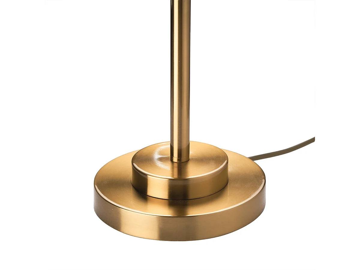 Bordlampe i forgyldt messing og hvidt glas - DOME