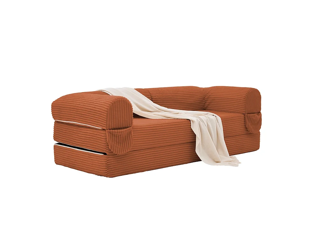 Sofá cama de 2 plazas de pana, sofá convertible en cama doble, futón compacto que ahorra espacio para salón y habitación de invitados