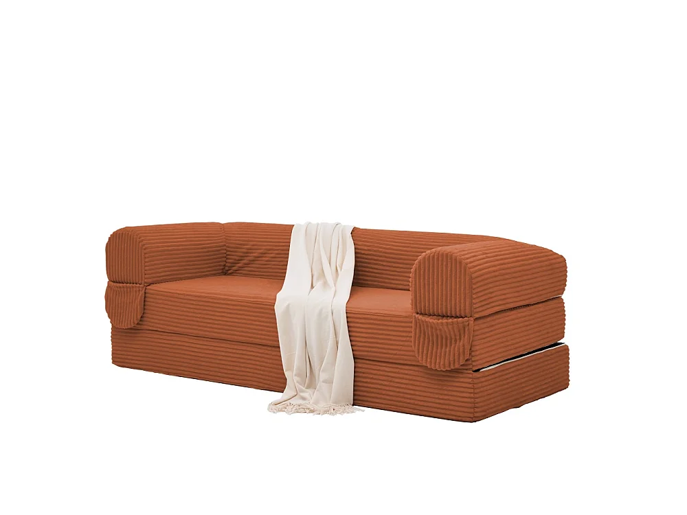 Sofá cama de 2 plazas de pana, sofá convertible en cama doble, futón compacto que ahorra espacio para salón y habitación de invitados