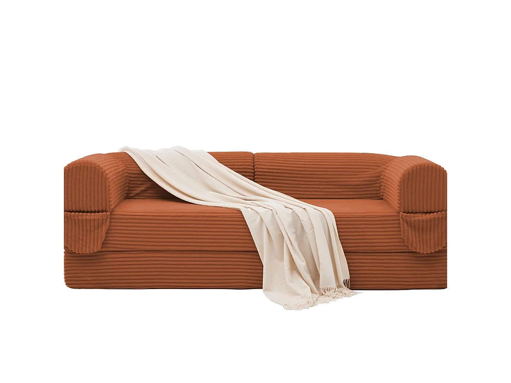 Sofá cama de 2 plazas de pana, sofá convertible en cama doble, futón compacto que ahorra espacio para salón y habitación de invitados