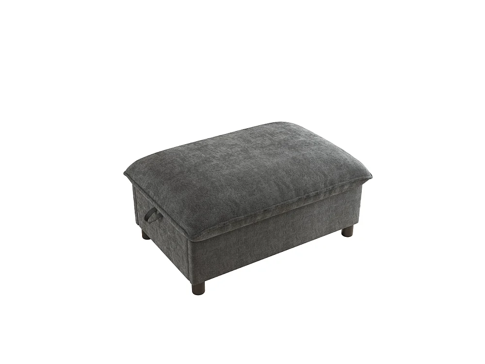 Poefbank met opbergruimte in chenille 98x65x48 cm, multifunctionele gevoerde voetenbank met comfortabele zitting en 8 cm poten