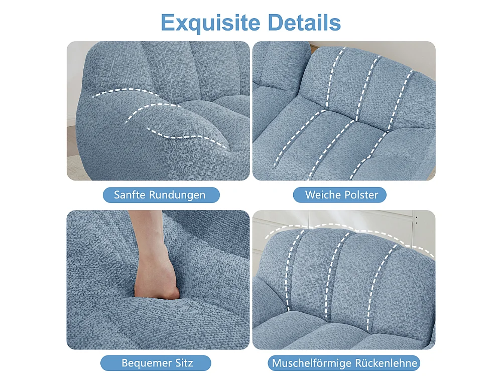 3-Sitzer-Modulsofa ohne Struktur in 32D-Schaumstoff mit hoher Dichte, tiefer Komfortsitz XL