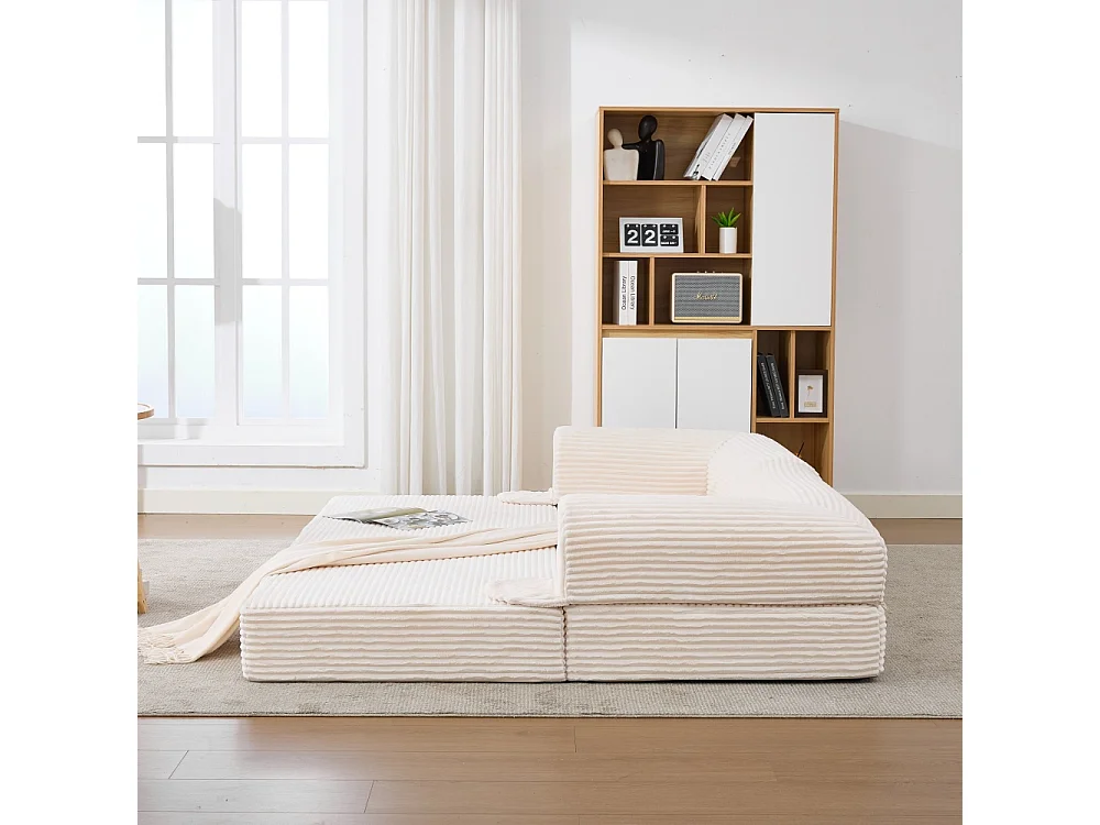 2-Sitzer-Sofabett aus Cord, in ein Doppelbett umwandelbares Sofa, kompakter Futon für Wohnzimmer und Gästezimmer