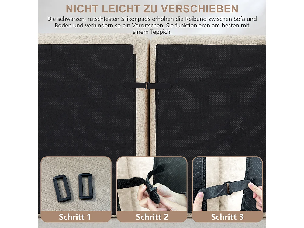 4-Sitzer-Modulsofa, Schalenform, ohne Rahmen, 32D-Schaumstoff mit hoher Dichte, sehr bequemer Sitz, bequemer, weicher Stoff, Wohnzimmer