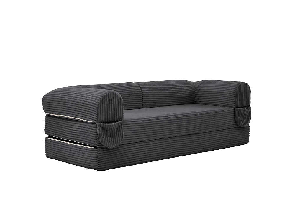 Canapé-lit 2 places en velours côtelé, sofa convertible en lit double, futon compact pour salon et chambre d’amis