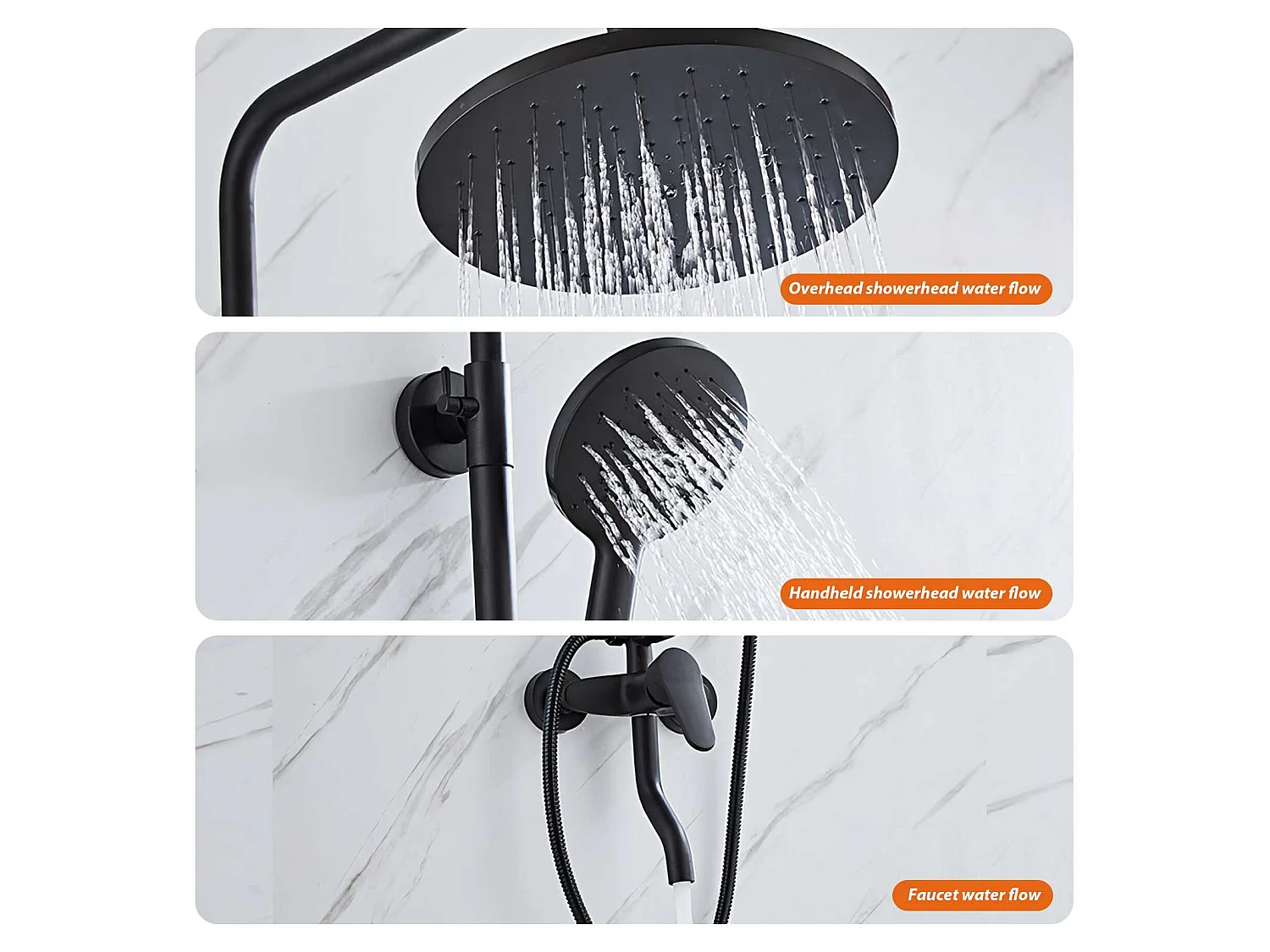 Set doccia con filtro anti-schizzi, soffione rotante a 360°, corpo in ottone, design risparmio acqua e pressione, adatto per case e hotel