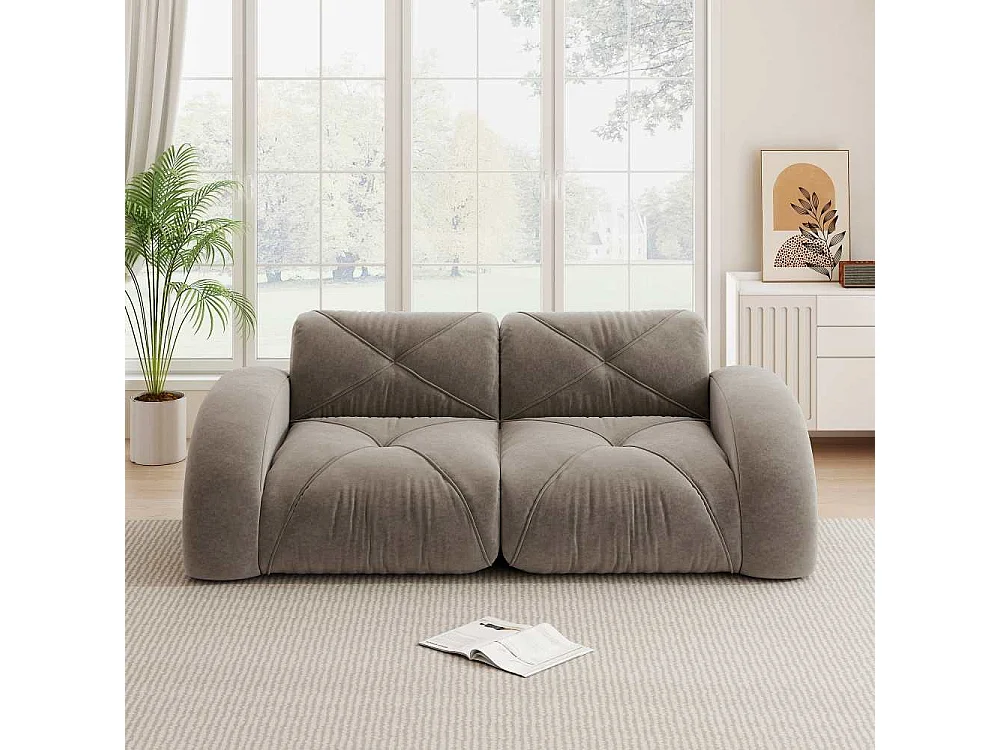 Frameloze 2-zits modulaire bank in 32D-schuimstof met hoge dichtheid Zacht chenille-ontwerp zonder montage Comfort woonkamer