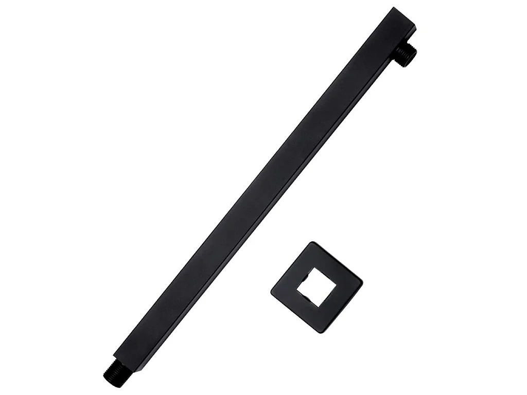Bras de douche carré inox 201 noir 40 cm résistant à la corrosion pour fixation pommeau
