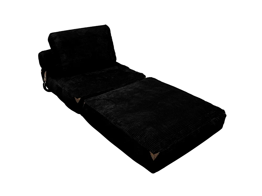 Canapé lounge 1 place moderne convertible avec rangement intégré, coussin haute résilience et pompons élégants