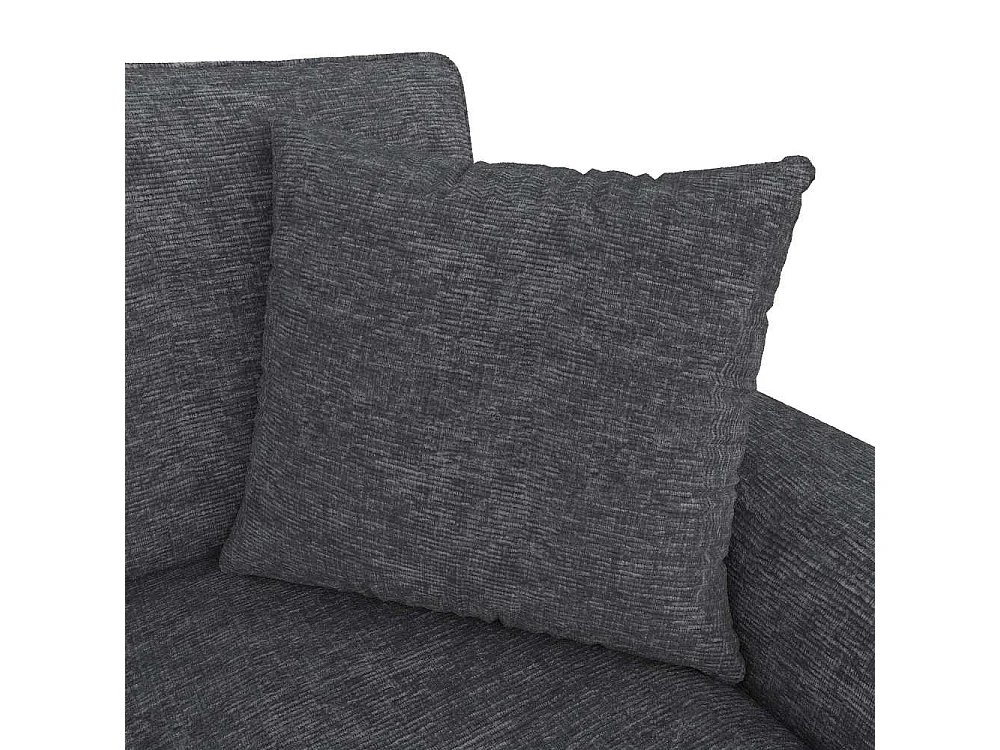 4-Sitzer-Chenille-Ecksofa mit Truhe, klappbaren Rückenlehnen und Getränkehaltern