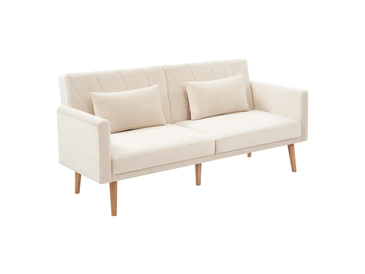 Canapé convertible moderne en velours avec dossier et accoudoirs réglables, fonction lit, idéal salon, chambre ou cinéma maison