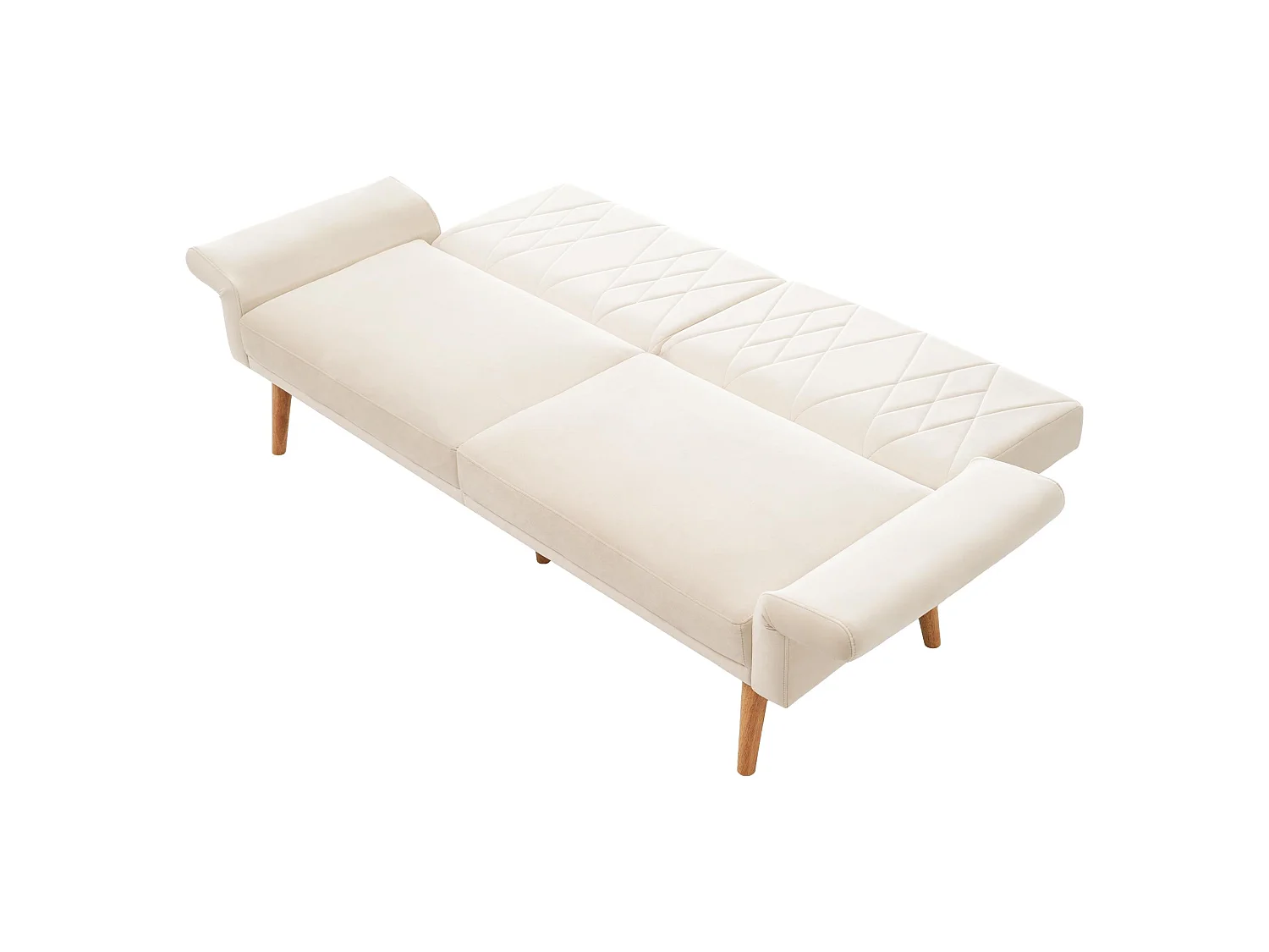 Canapé convertible moderne en velours avec dossier et accoudoirs réglables, fonction lit, idéal salon, chambre ou cinéma maison
