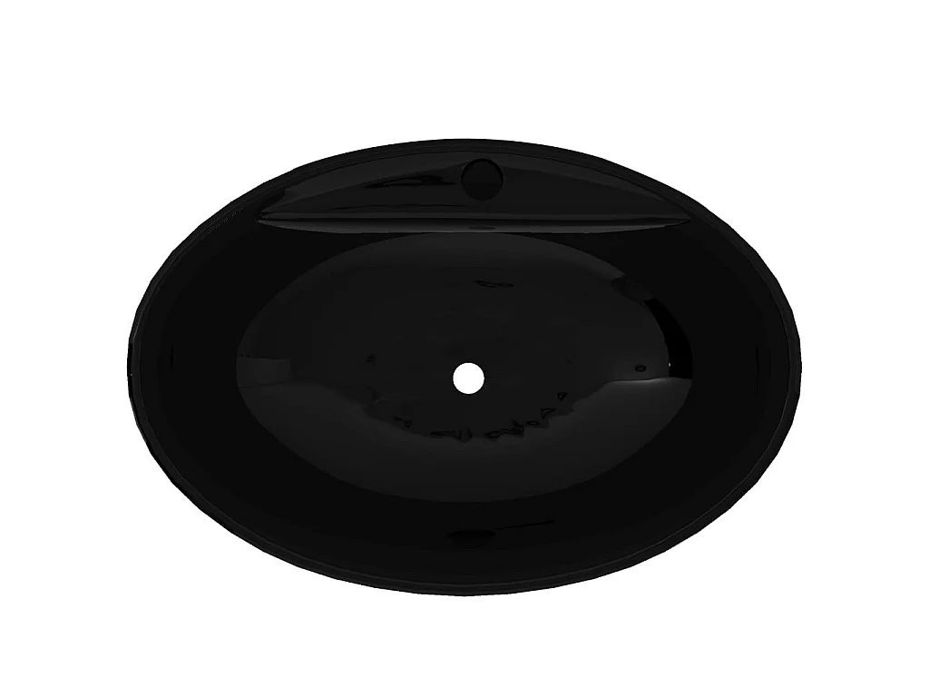 Premium keramische ovale wastafel met overloop en 3,5 cm kraangat voor moderne badkamer