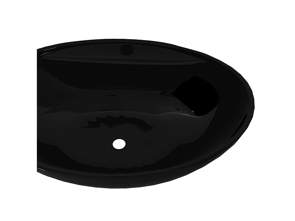 Premium keramische ovale wastafel met overloop en 3,5 cm kraangat voor moderne badkamer