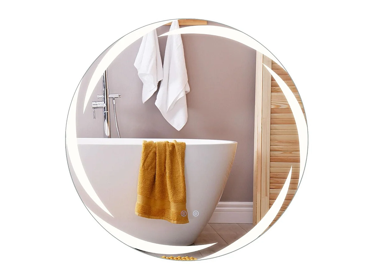 Rundes Badezimmerspiegel mit LED-Beleuchtung, Ø 70 cm