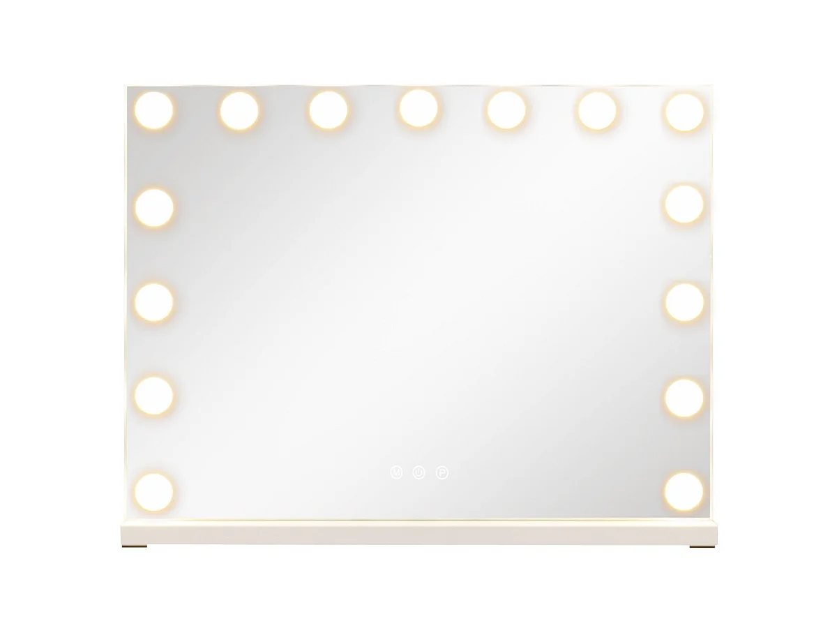 Make-up-Spiegel mit LED-Beleuchtung – Spiegel im Hollywood-Stil, 58 x 43 cm