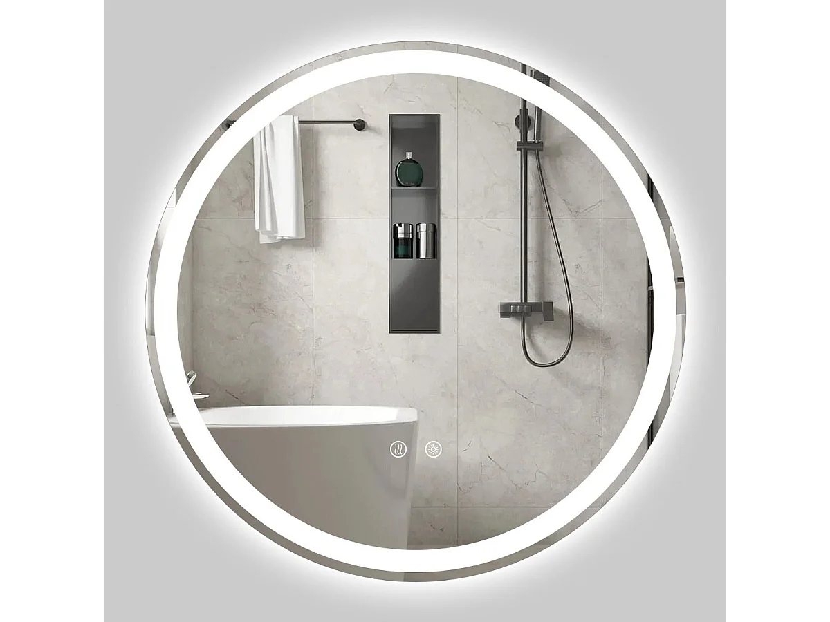 Rundes LED-Badezimmerspiegel mit Helligkeitsregelung